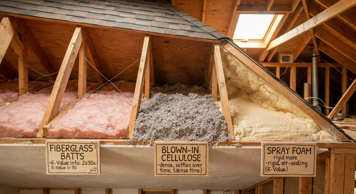 Attic Insulation: Batts, Blown-In, and Spray Foam Compared