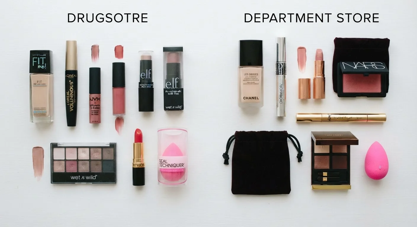 Drugstore vs. Department Store Makeup: What the Price Difference Really Buys You